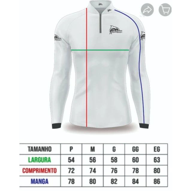 Camisa Camiseta Blusa de Pesca com Proteção UV50+ Tambaqui