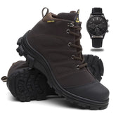 Coturno Masculino Adventure Bota Trilha + Relógio De Ponteiro