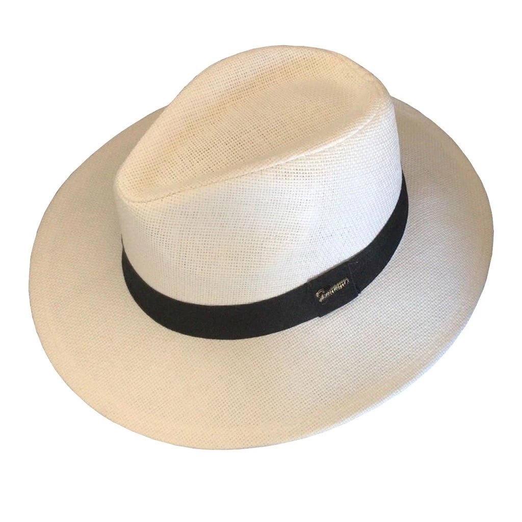 Chapéu Panamá Masculino de Palha com Faixa Preta