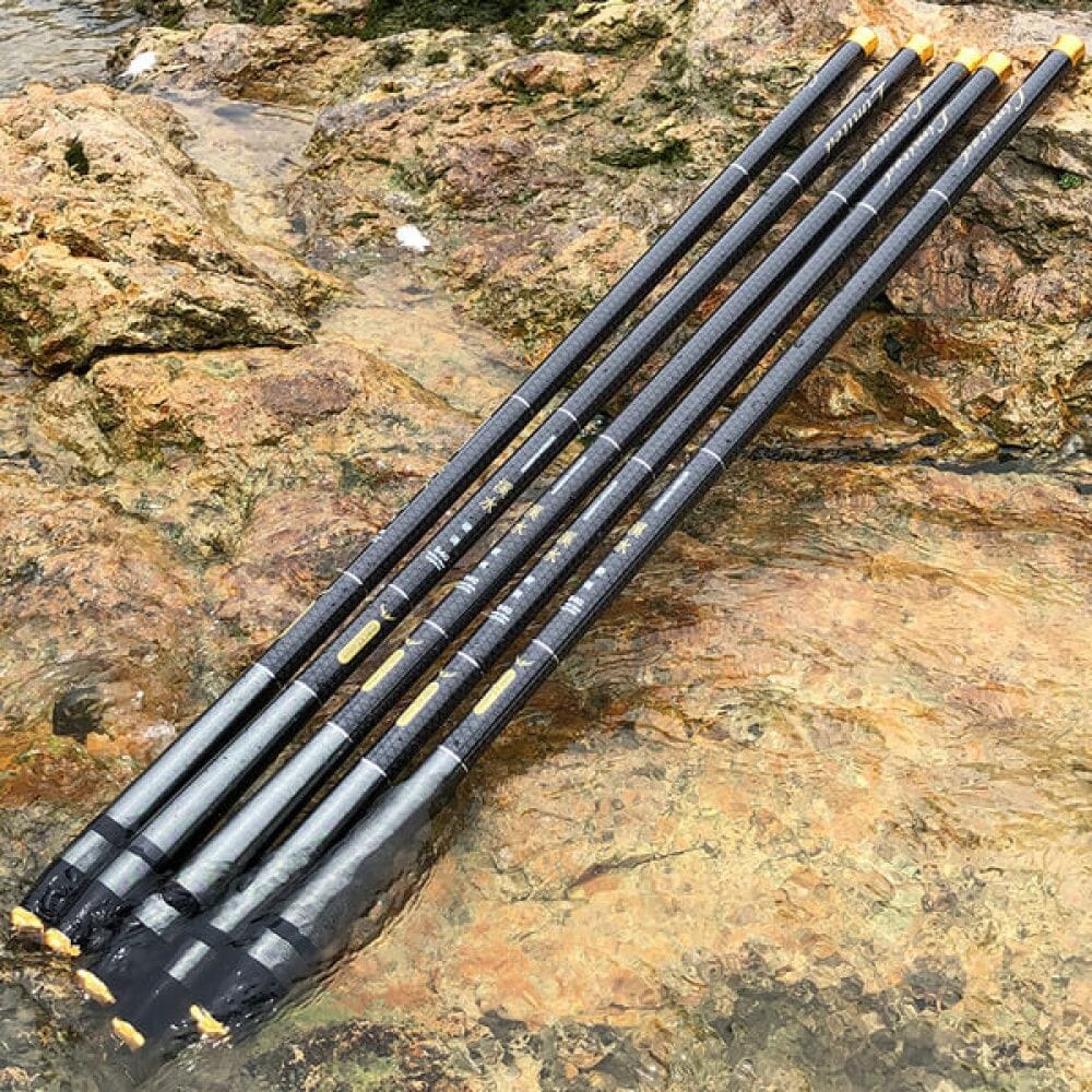 Vara de Pesca Telescópica Fibra de Carbono Ultra Leve Portátil