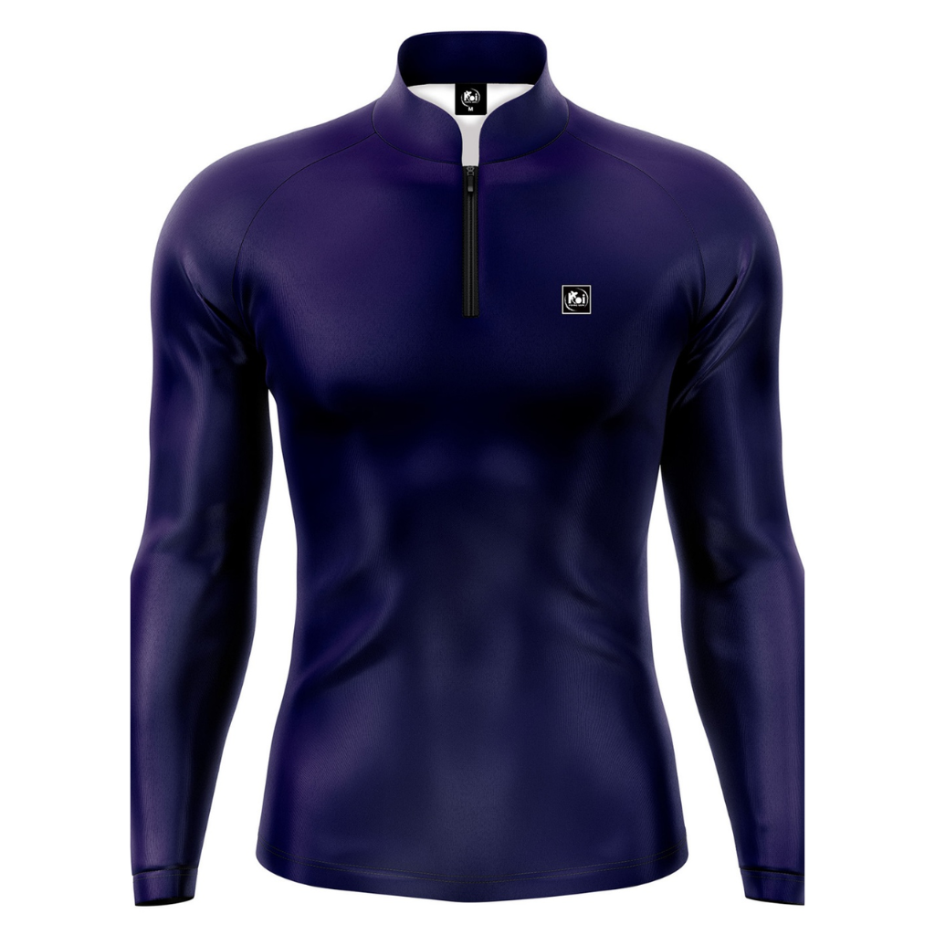 Camisa de Pesca Azul com Proteção Solar UV50+ Conforto e Secagem Rápida