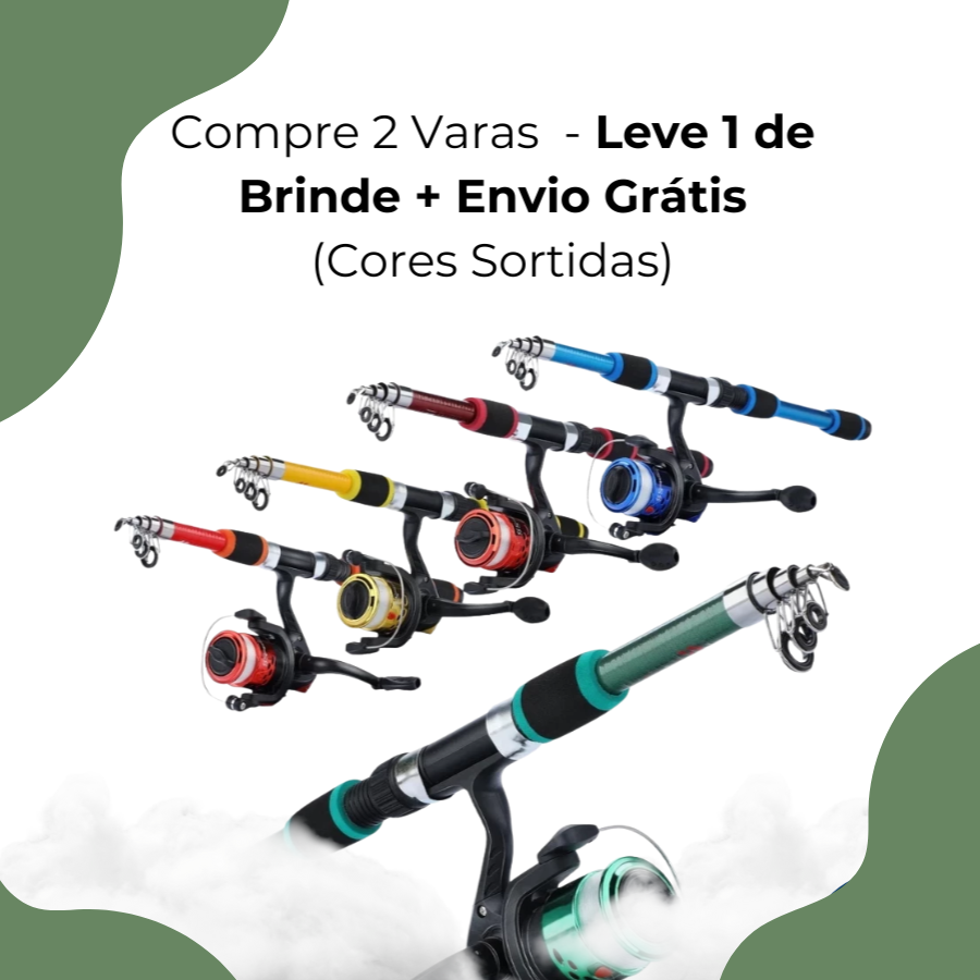 Kit 3 Varas de Pesca 1.8M com Molinete Max Arraste 10kg Completo