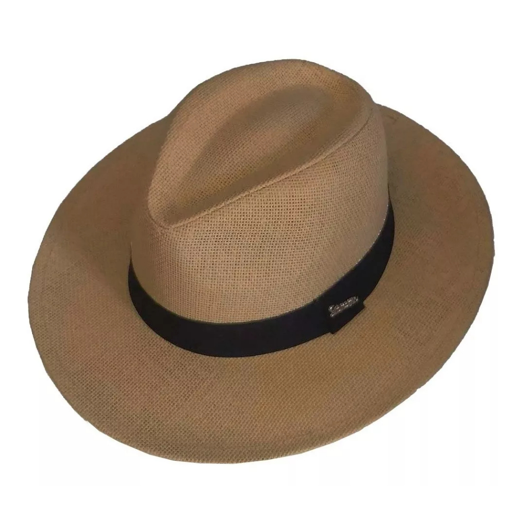 Chapéu Panamá Masculino de Palha com Faixa Preta