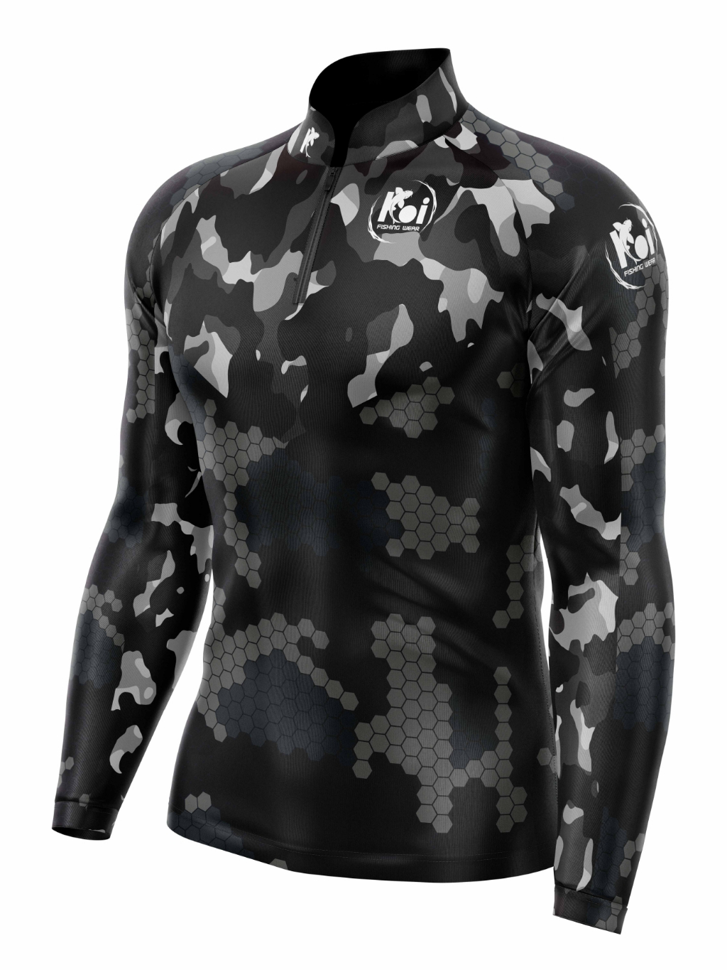 Camiseta Camisa Blusa Pesca Camuflada Black Com Proteção Uv50+