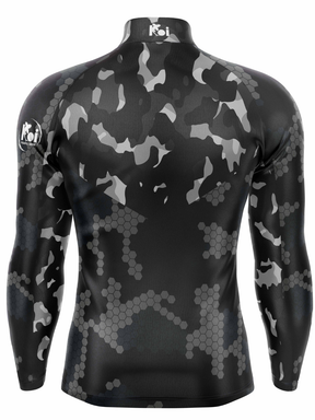 Camiseta Camisa Blusa Pesca Camuflada Black Com Proteção Uv50+