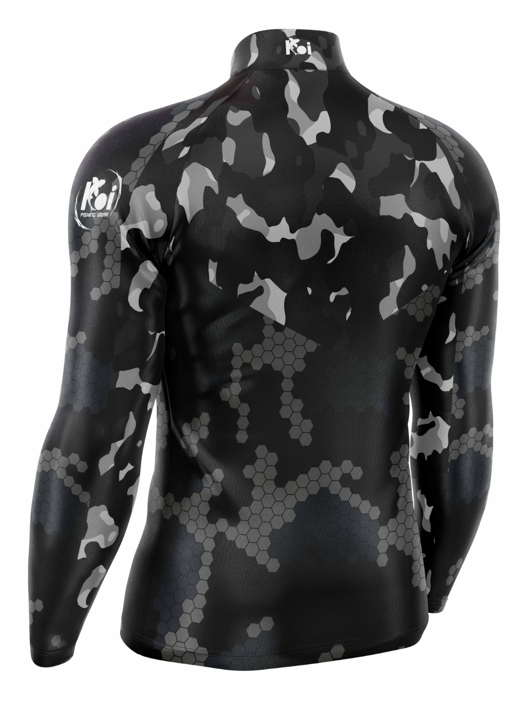 Camiseta Camisa Blusa Pesca Camuflada Black Com Proteção Uv50+