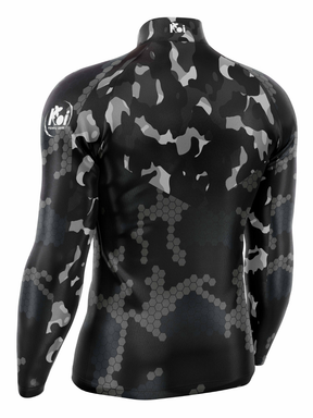 Camiseta Camisa Blusa Pesca Camuflada Black Com Proteção Uv50+