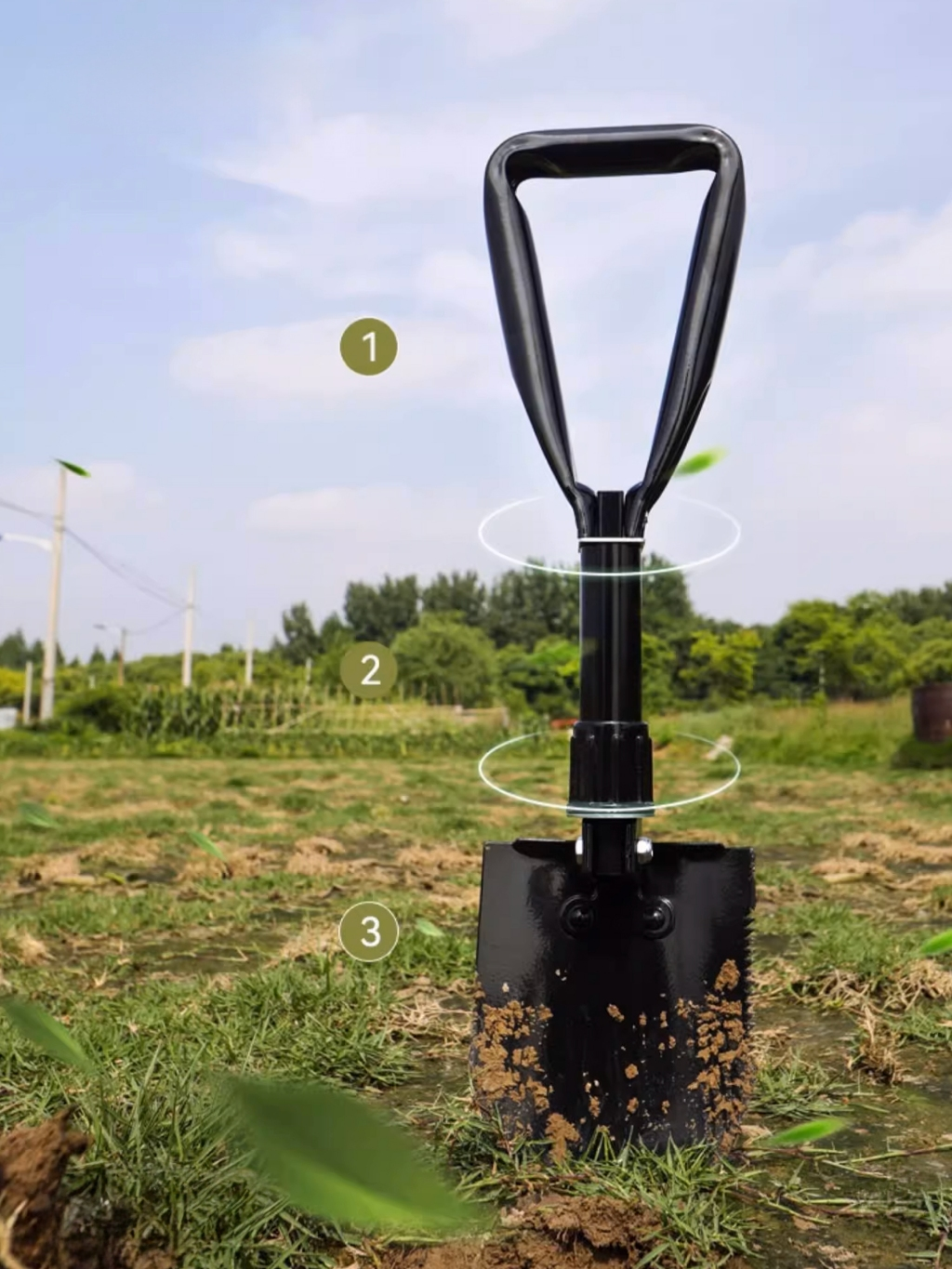 Pá Portátil Dobrável De Emergência Multi-função Acampamento Camping P/Emergência Acampamento Camping