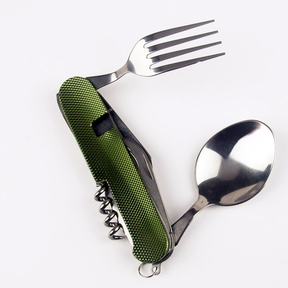 Kit Mini Talheres Dobráveis Camping e Pesca