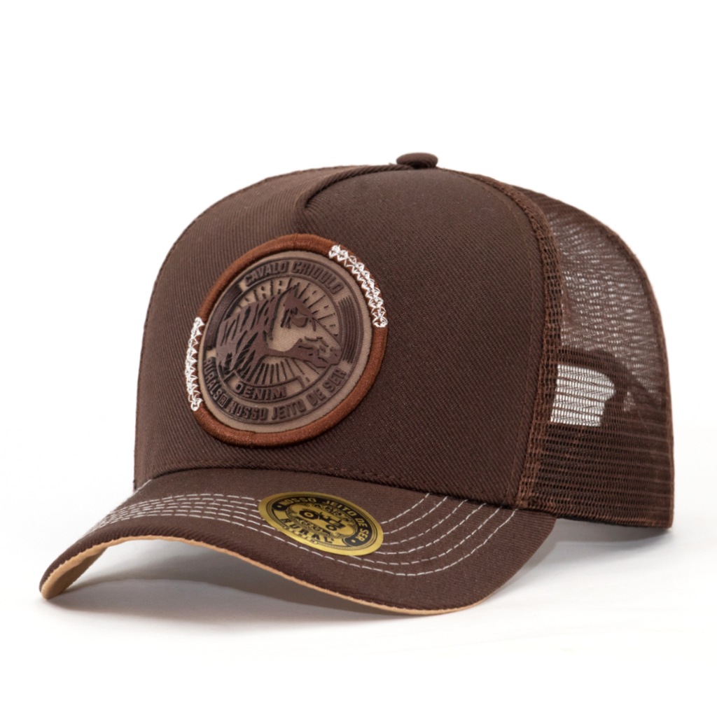 Boné Country Masculino Bruto Aba Curva Cowboy Sertanejo Cavalgada Roça Estilo Americano