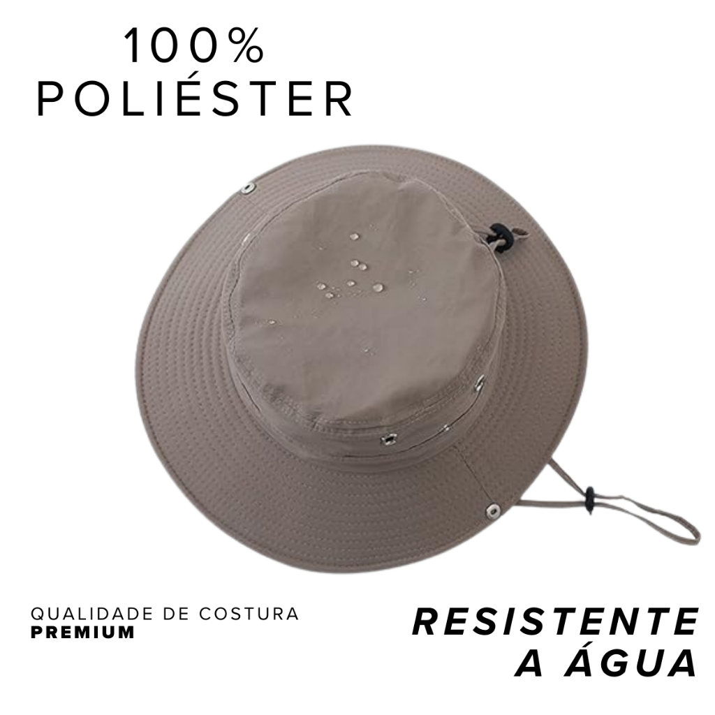 Chapéu de Sol Masculino Feminino Trilha Camping Proteção UV 50+ Respirável Dobrável Chapeu Camping